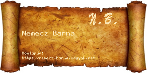 Nemecz Barna névjegykártya